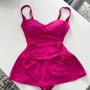 La Blanca pink one piece bathing suit swim